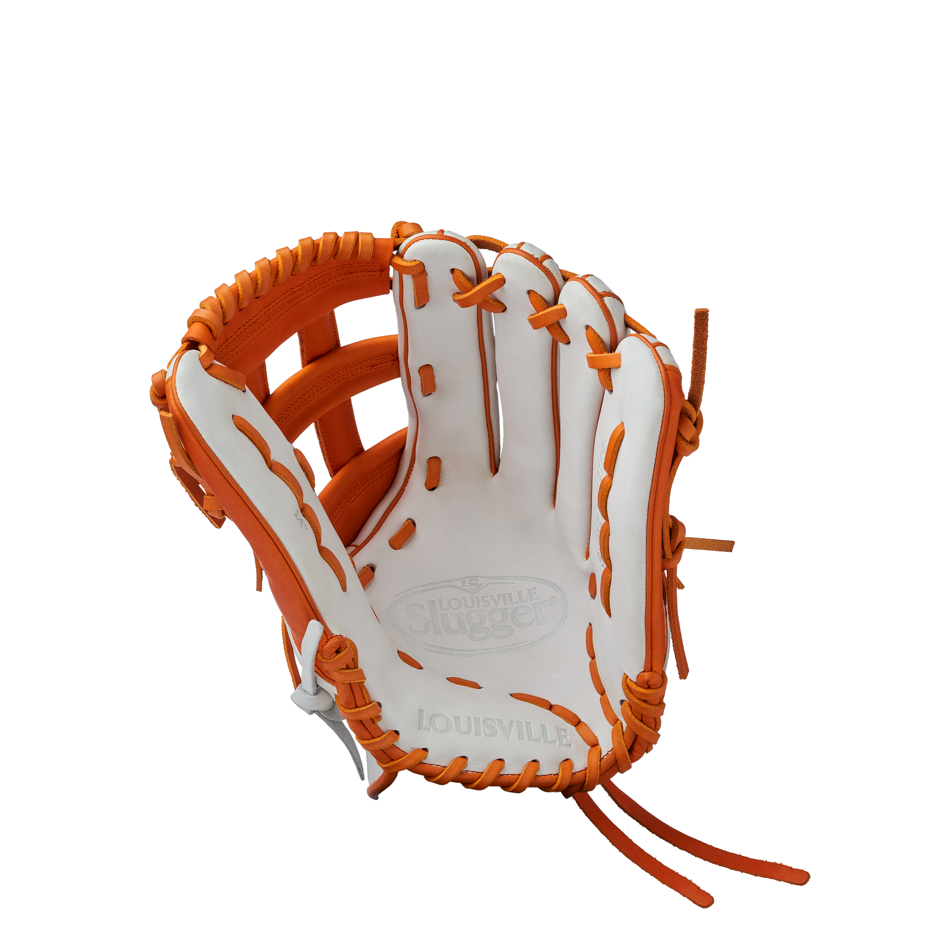 2025 Super Z Slowpitch Fielding Glove - White-Orange (8919413883119)
