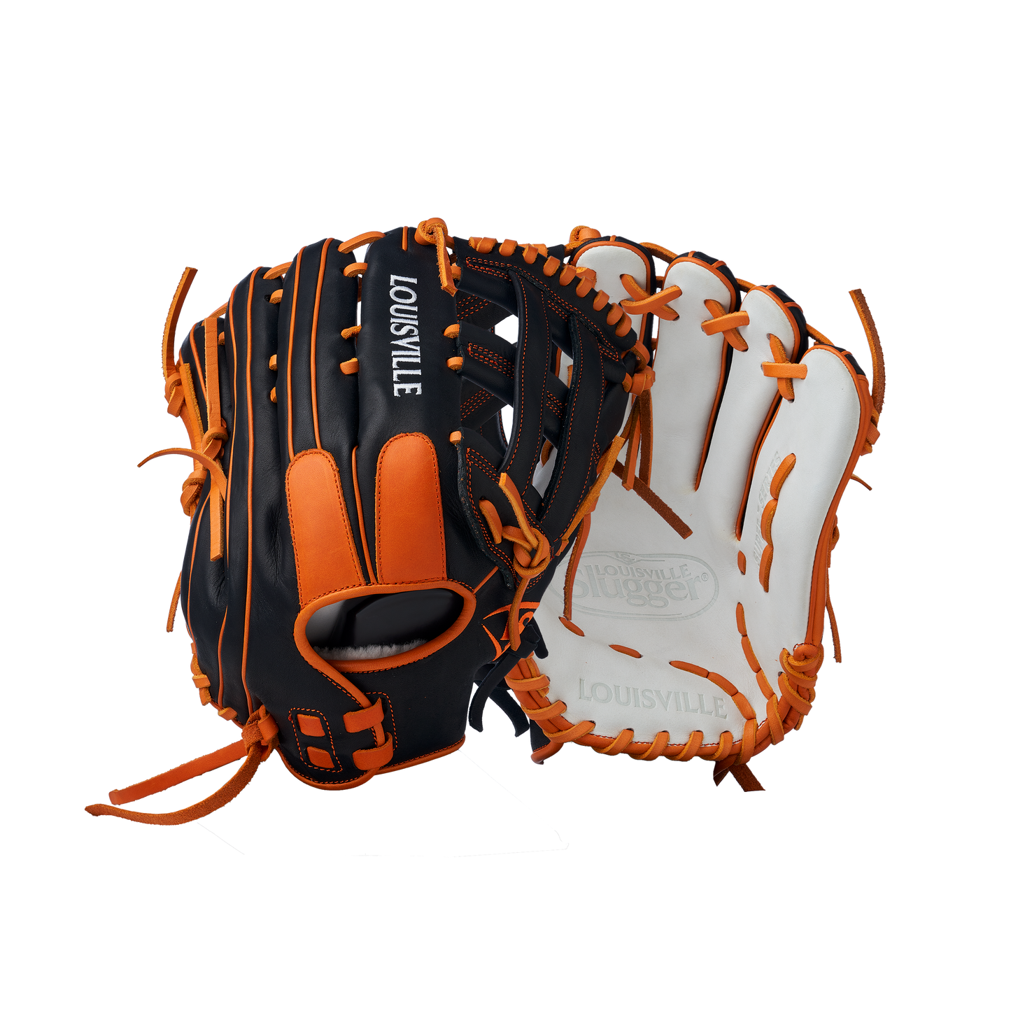 2025 Super Z Slowpitch Fielding Glove - Black-Orange (8919444881647)