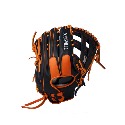 2025 Super Z Slowpitch Fielding Glove - Black-Orange (8919444881647)