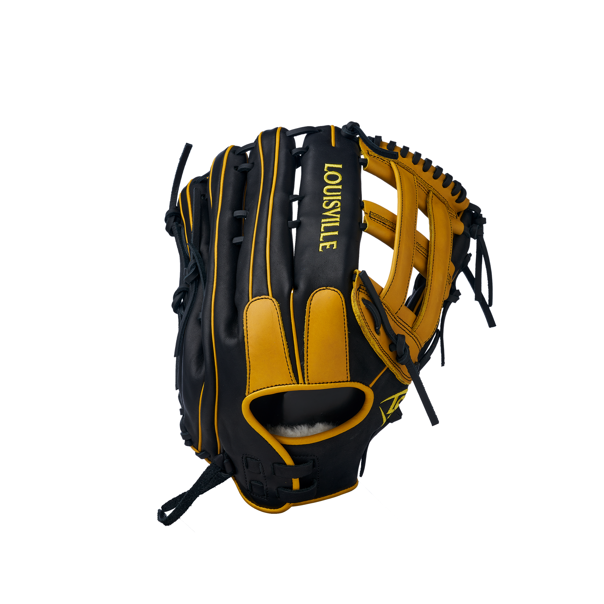 2025 Super Z Slowpitch Fielding Glove - Black-Yellow (8919446782191)
