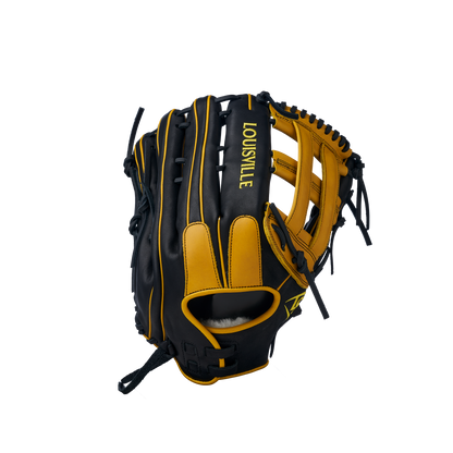 2025 Super Z Slowpitch Fielding Glove - Black-Yellow (8919446782191)
