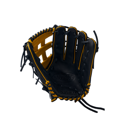 2025 Super Z Slowpitch Fielding Glove - Black-Yellow (8919446782191)