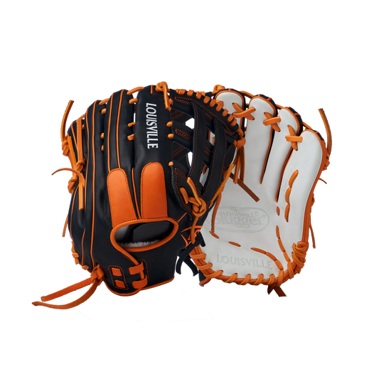 2025 Super Z Slowpitch Fielding Glove - Black-Orange (8919444881647)