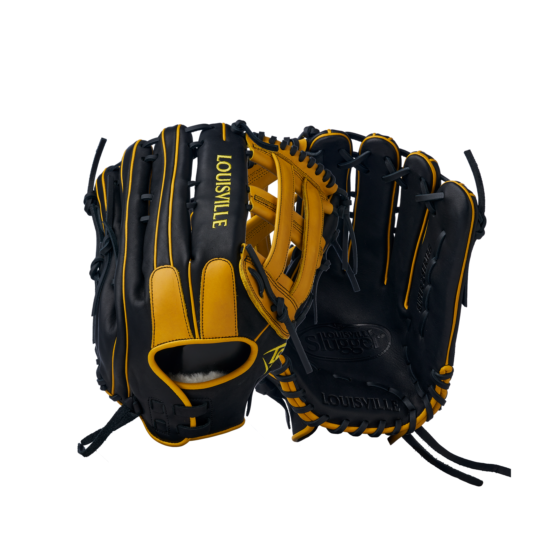 2025 Super Z Slowpitch Fielding Glove - Black-Yellow (8919446782191)