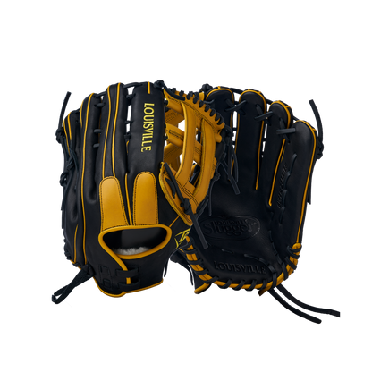 2025 Super Z Slowpitch Fielding Glove - Black-Yellow (8919446782191)