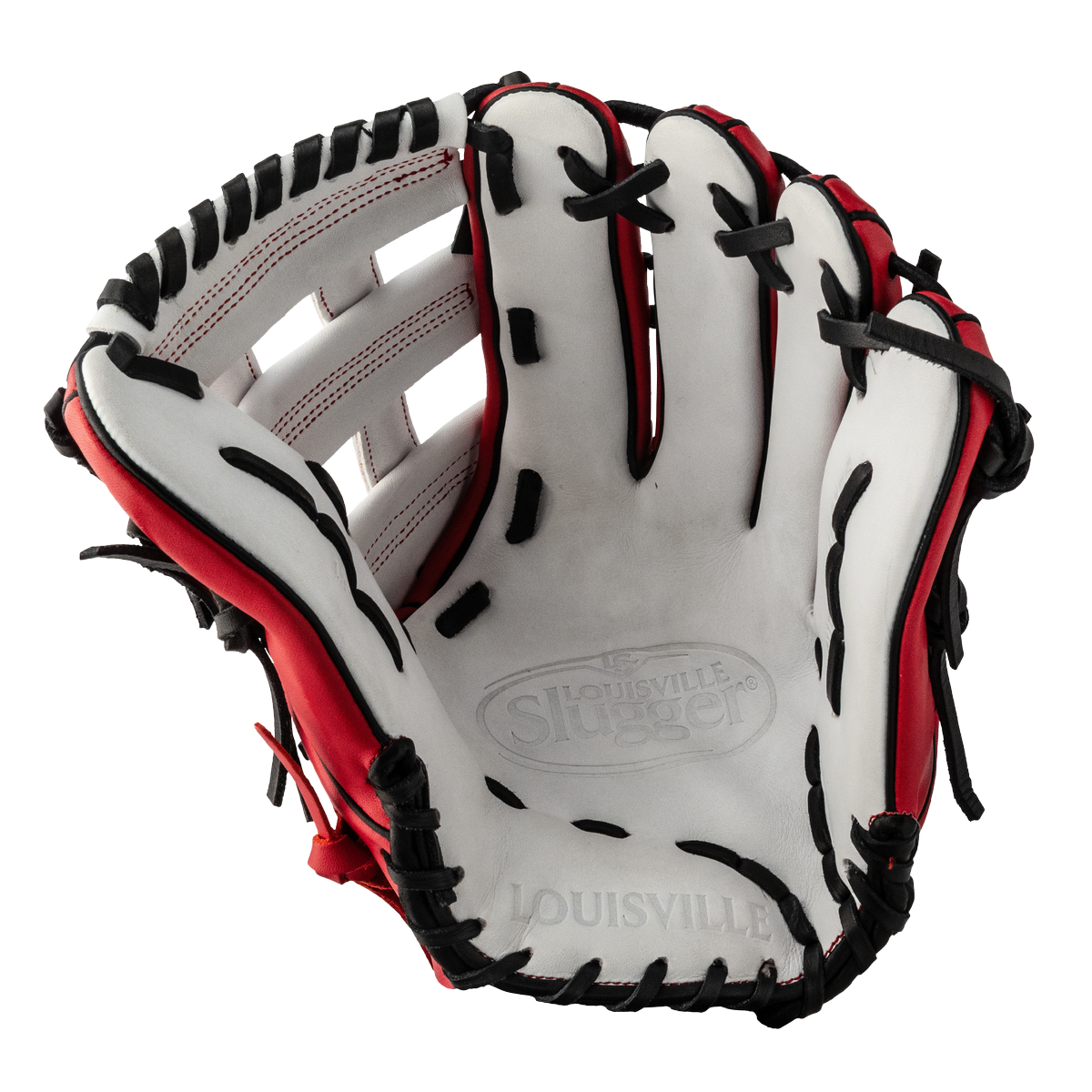 Super Z Slowpitch Fielding Glove 24 - White - Red (8255257706735)